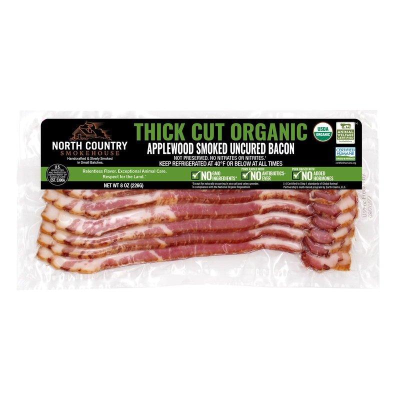Thick Cut Organic Applewood Smoked Uncured Bacon