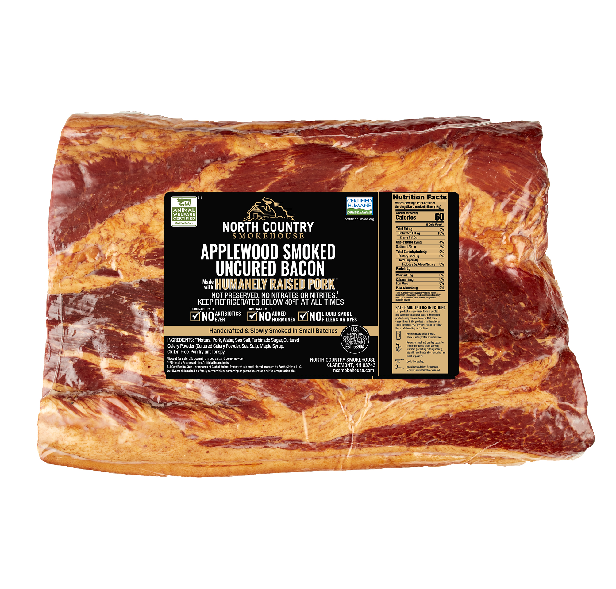 Applewood Smoked Uncured Slab Bacon