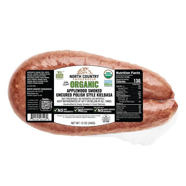 Organic Applewood Smoked Uncured Polish Style Kielbasa