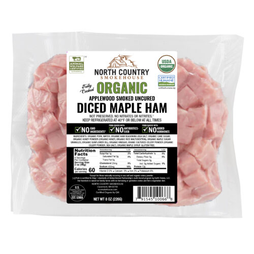 ORGANIC APPLEWOOD SMOKED UNCURED DICED MAPLE HAM