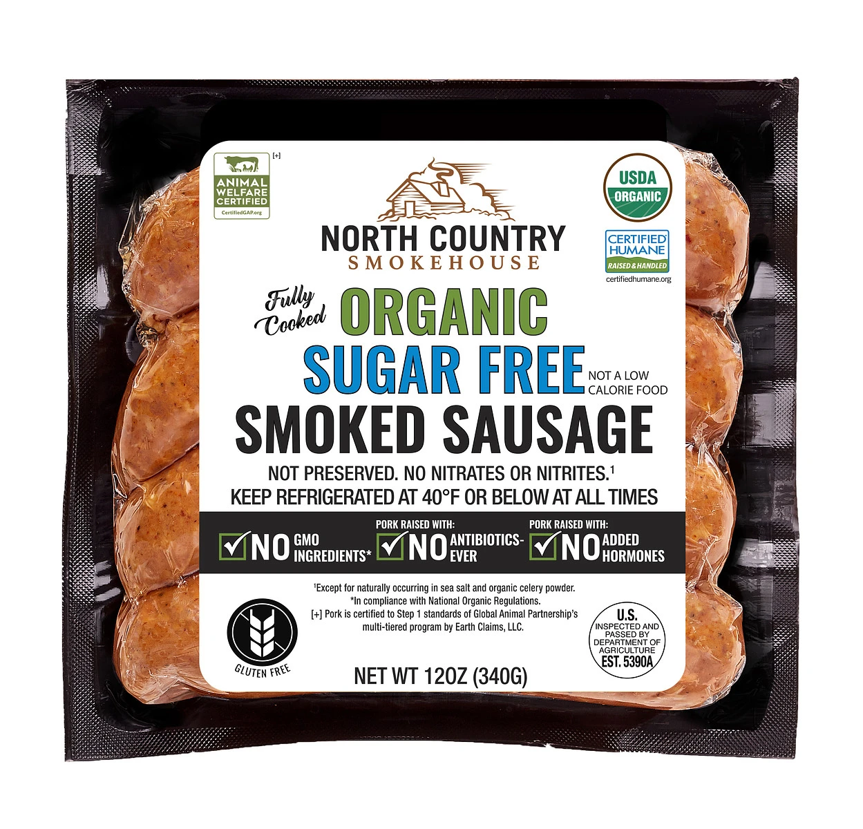 ORGANIC SUGAR FREE SMOKED SAUSAGE