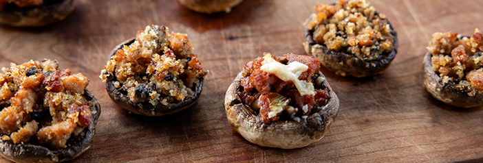 Cajun-ish Sausage Stuffed Mushrooms
